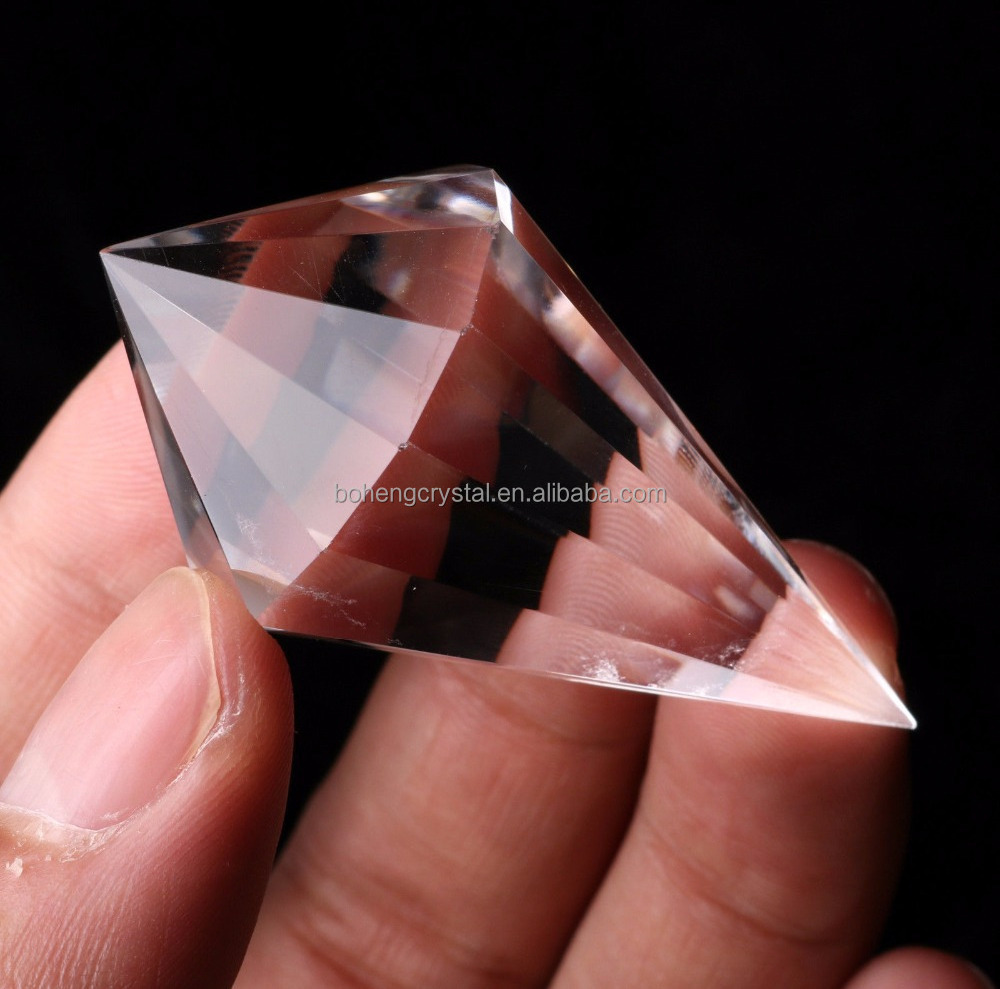 12 Sided Natural Clear Vogel Style Quartz Crystal Cut Double Terminated Point Meditation Healing