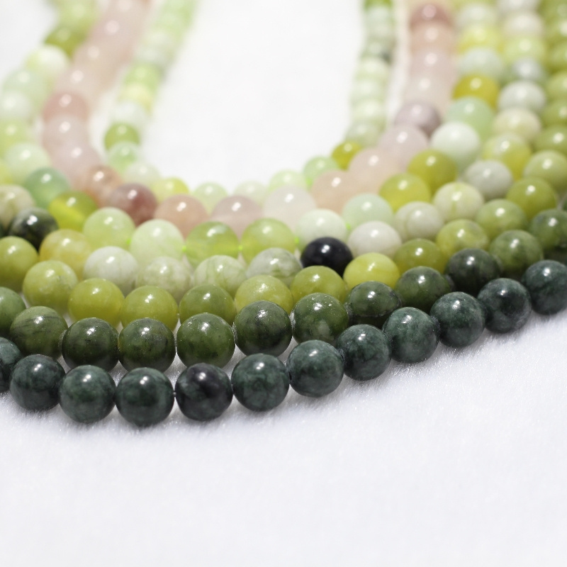 hot sale natural jade beads real jade bead for jewelry making diy jade bracelet with certificate