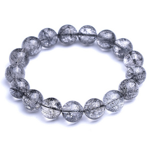 Natural Energy Spar Hair Crystal Bracelet Hair Strand Dense Crystal Transparent Black Crystal Bracelet