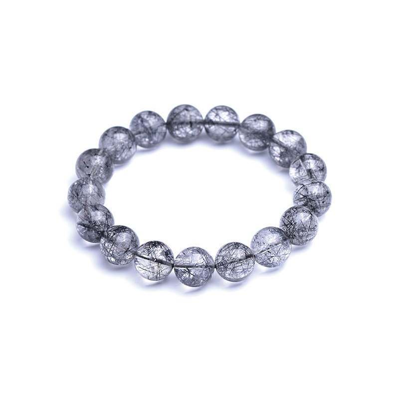 Natural Energy Spar Hair Crystal Bracelet Hair Strand Dense Crystal Transparent Black Crystal Bracelet