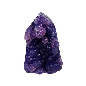 New Arrival High Quality Natural Crystal Purple Grape Agate Stone Tower Green Grape Agate Point For Sale