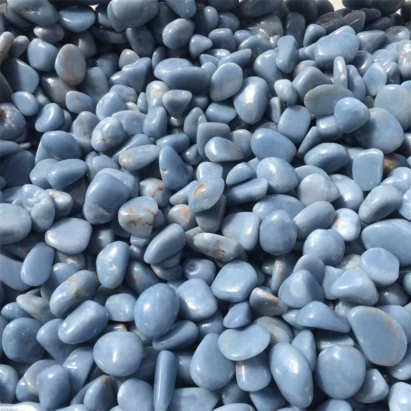 Factory price factory bulk wholesale natural jade tumbled stones blue aventurine jade angelite tumble stone angel stone