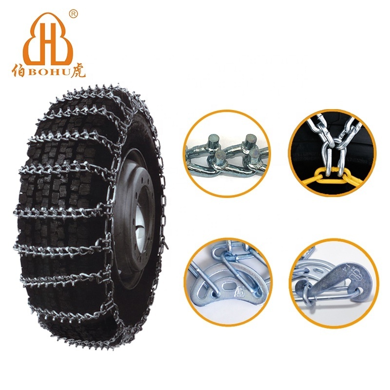 BOHU winter tire chain skidder tire chains tractor snow chain with nails