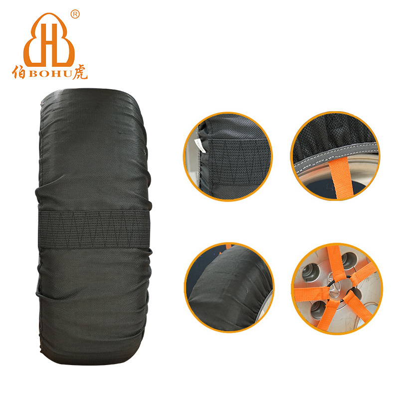 BOHU Hot Selling High Quality Snow Sock Tire Covers Fibre Traction Auto Snow Sock