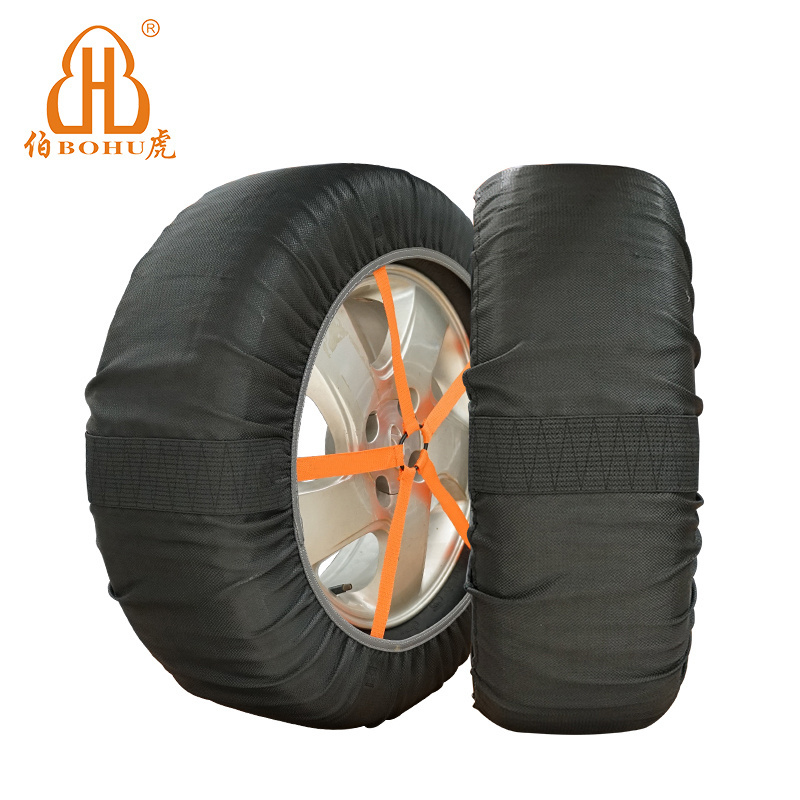 BOHU Hot Selling High Quality Snow Sock Tire Covers Fibre Traction Auto Snow Sock