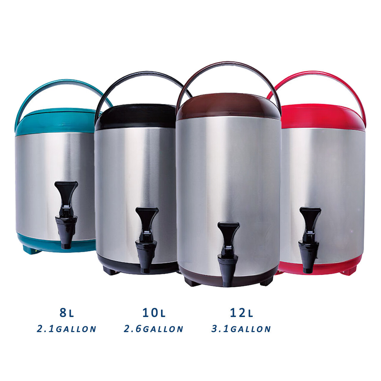 12L Portable Stainless Steel Insulated Drink Cooler Milk Tea Coffee Beverage Dispensing Bucket