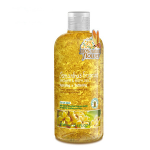 New OEM brand wholesale crystal white skin moisturizing osmanthus petal liquid soap skin whitening shower gel