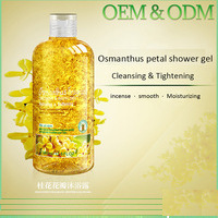 New OEM brand wholesale crystal white skin moisturizing osmanthus petal liquid soap skin whitening shower gel