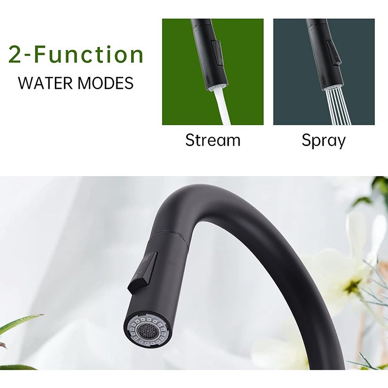 wholesale modern kitchen mixer taps processing customization black pull out kitchen sink faucets with with soap dispenser