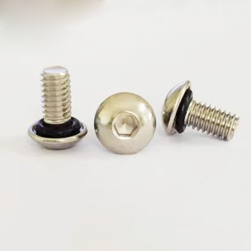 OEM Manufacturer Hexagon Pan Socket Head Waterproof Screws With Rubber Washer M3 M4 M5