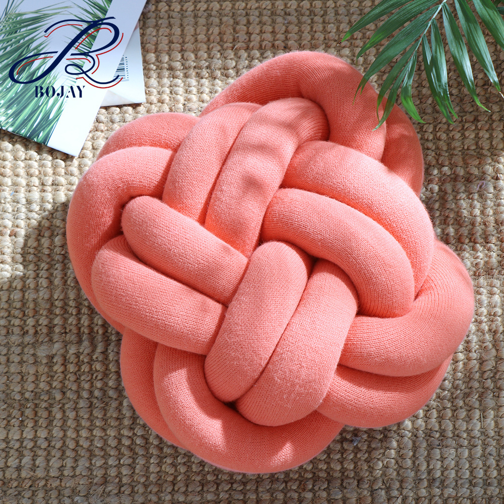 Hot sales 100% acrylic knot pillow soft plush creative designs cushions home decor pillow