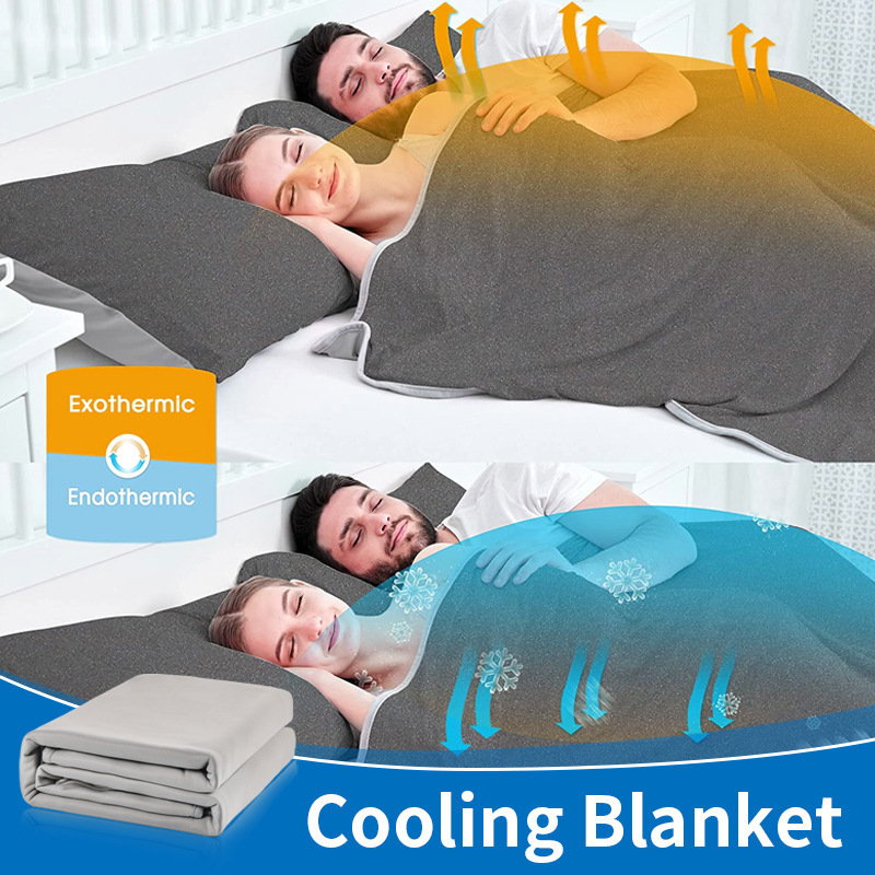 Bojay Soft Summer Lightweight Ice Cooling Fiber Throw Cooling Blanket for Sleeping