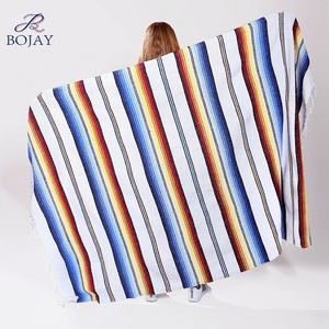 High Quality Wholesale Indoor Outdoor Beach Towel Woven Travel Camping Picnic Blankets Mexican Blanket In Bulk