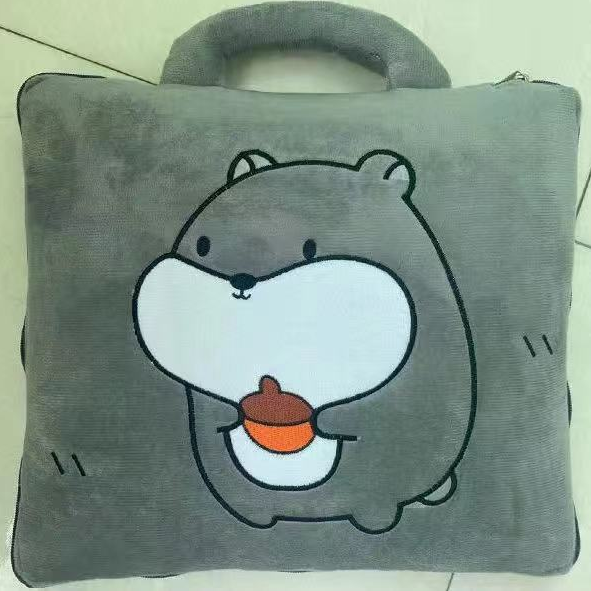 Wholesale Custom Cartoon Plush Pillow Throw Blanket Air Conditioner Shawl Classic Print Luxury Portable Blanket