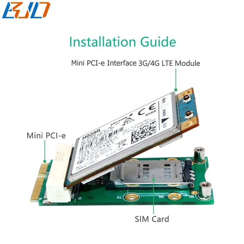 Mini PCI-E to MPCIe Wireless Module Adapter Converter Card with SIM Card Slot Support 3G 4G WWAN LTE Modem