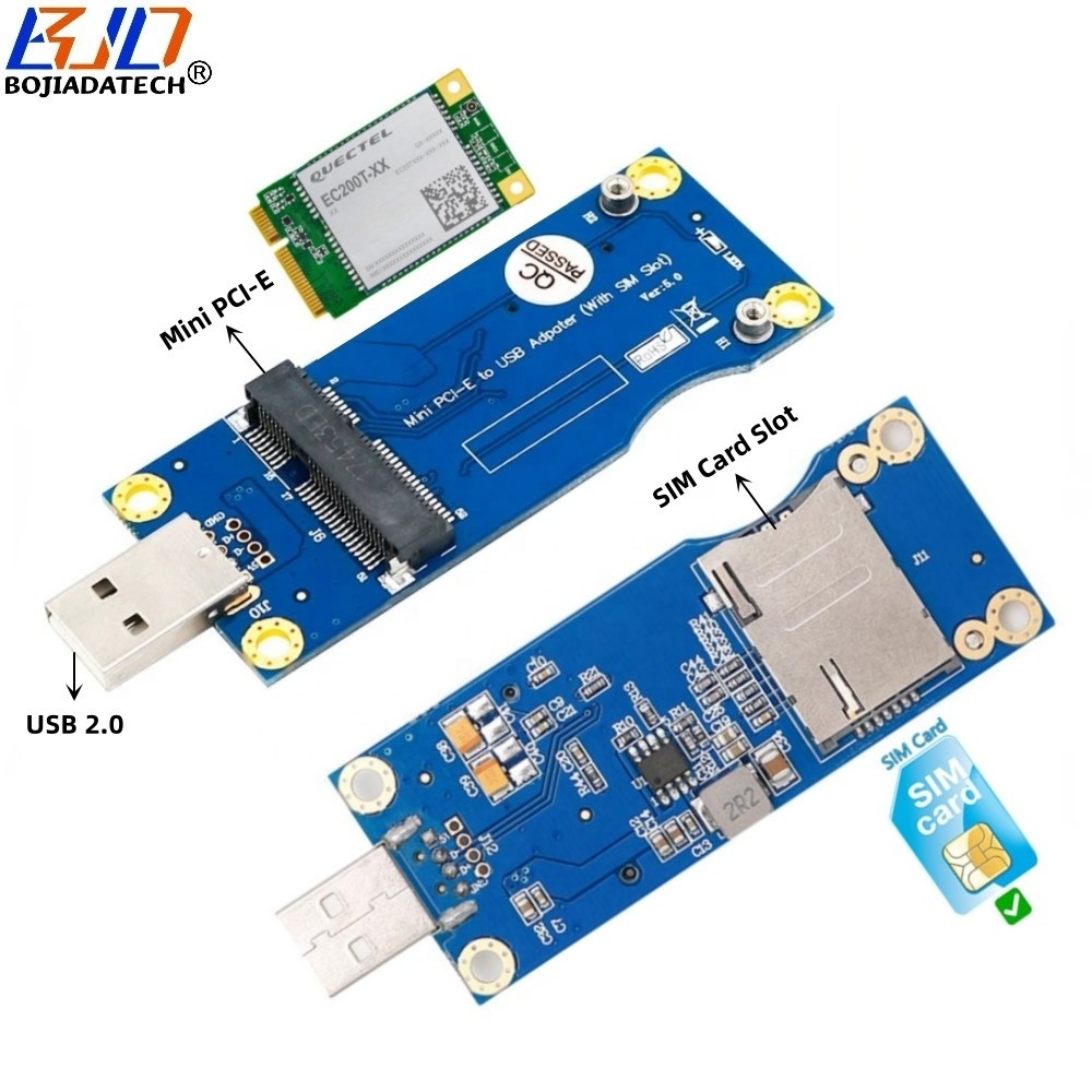 USB 2.0 Port To Mini PCI-E 52pin Wireless Module Adapter Converter with SIM Card Slot Support GSM 3G 4G WWAN LTE Modem