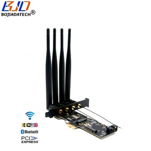 PCI Express PCI-E 1X To NGFF M.2 Key-B Key A+E Wireless Adapter Card 1 SIM Slot 4 Antennas For 4G LTE GSM Modem / Wifi BT Module