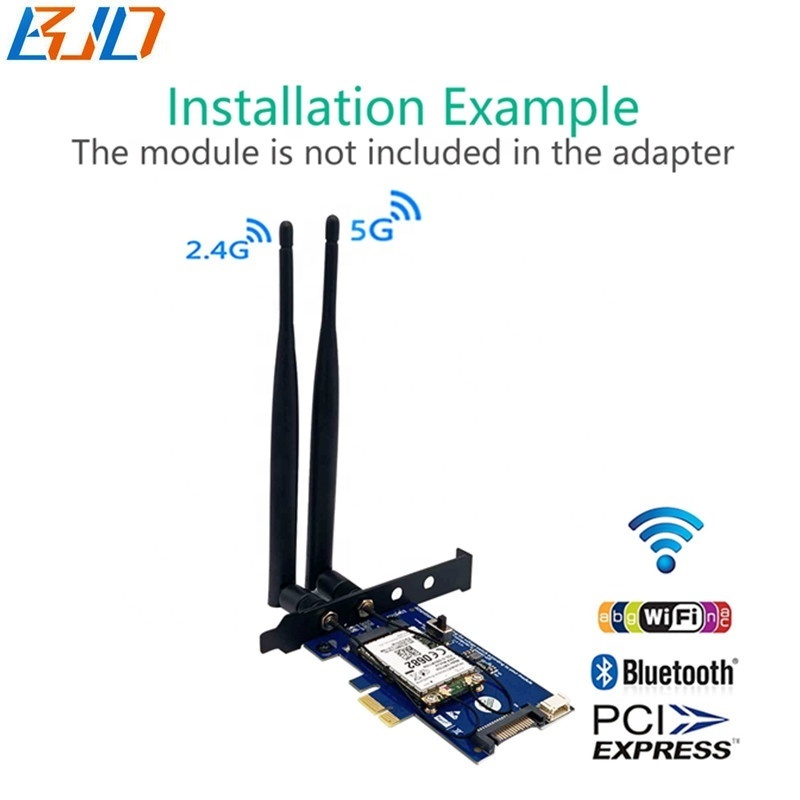 PCI Express 1X To Mini PCI-E Wireless Adapter Converter Card SIM Slot 2 Antenna For 4G 3G LTE WWAN GSM Modem / Wifi BT Module