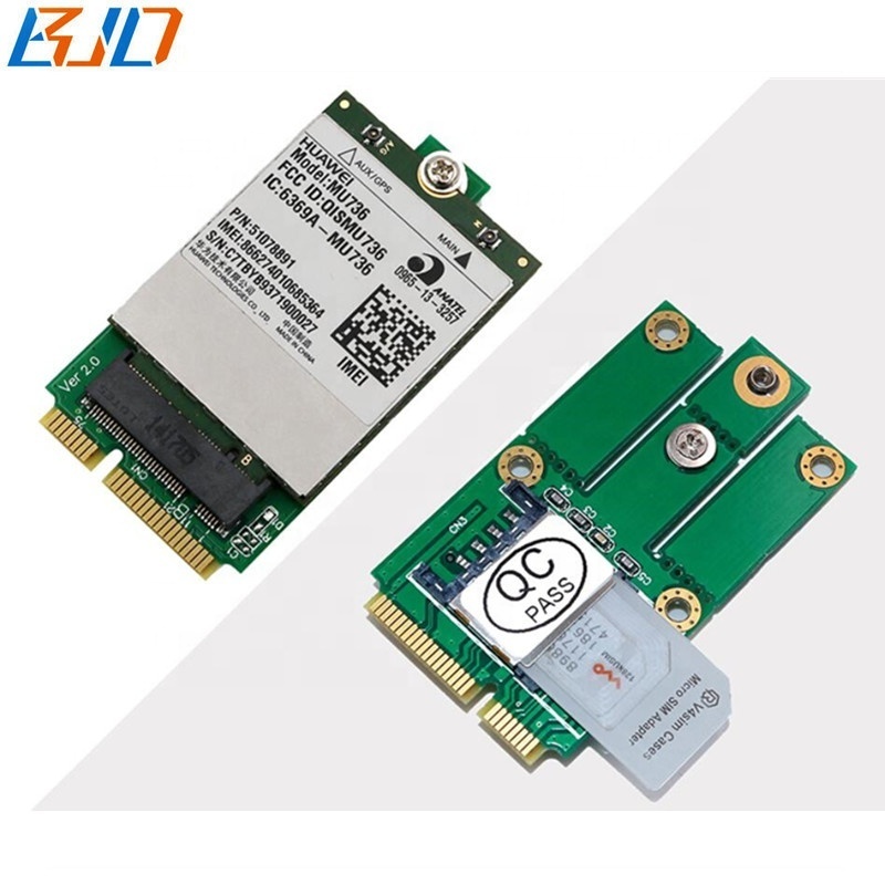 Mini PCI-E MPCIe Interface to M.2 NGFF Key-B Wireless Adapter Card with 1 SIM Slot for 4G 3G LTE GSM WWAM Modem Module