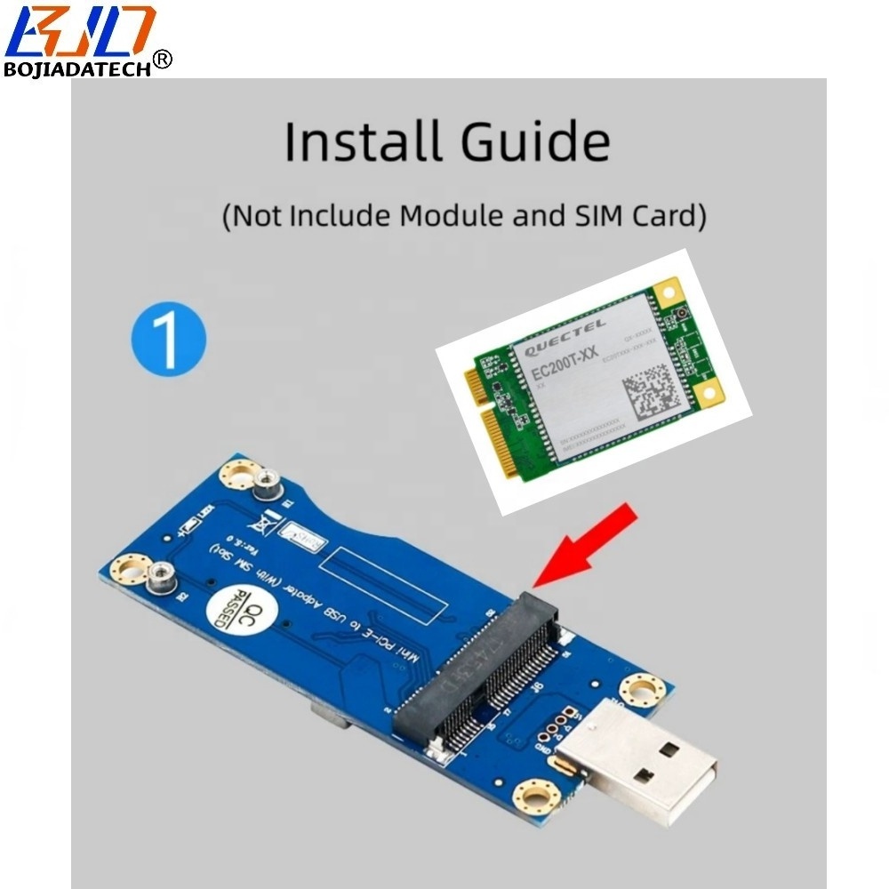 Mini PCI-E PCIe 52Pin to USB 2.0 Wireless Module Adapter Riser Card with SIM Slot VER 5.0 For 3G 4G WWAN LTE GSM Modem