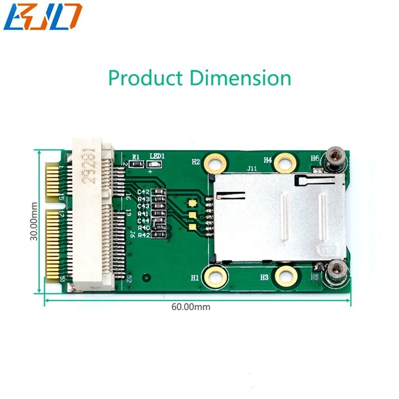 Mini PCI-E to MPCIe Interface Wireless Module Adapter Card With 1 SIM Slot Support 3G 4G LTE WWAN GSM Modem