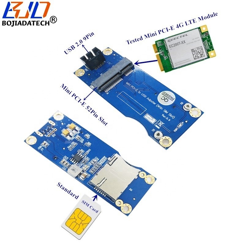 Motherboard USB 9Pin To MPCIe Mini PCI-E Wireless Module Adapter Card With 1 SIM Slot For 4G 3G LTE GSM WWAN Modem