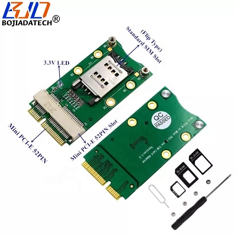 Mini PCI-E To MPCie Wireless Module Adapter Card with 1 SIM Card Holder for GSM 3G 4G WWAN LTE Modem