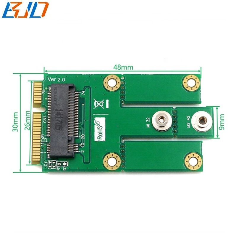 Mini PCI-E MPCIe Interface to M.2 NGFF Key-B Wireless Adapter Card with 1 SIM Slot for 4G 3G LTE GSM WWAM Modem Module