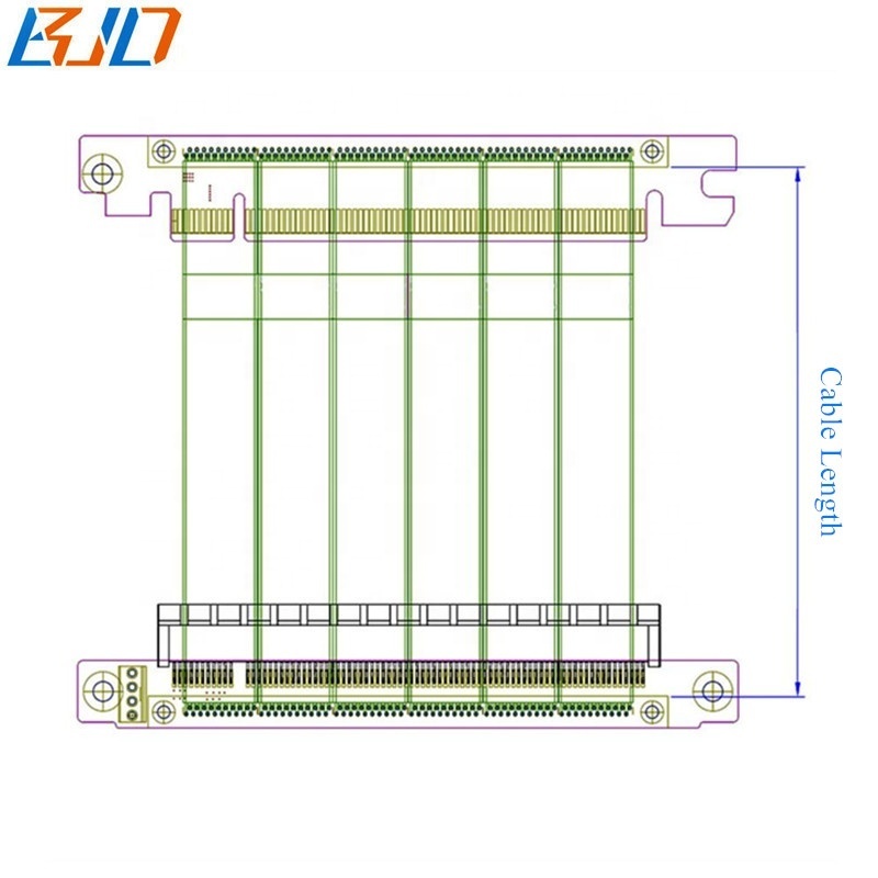 PCI-E 3.0 PCIe 16X GPU Riser Extension Cable 100MM~1000MM for High-end Graphics Card