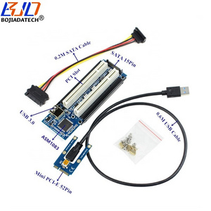 Dual 2 PCI Slot to Mini PCIe PCI-E MPCIe Converter Adapter Riser Card For Sound Tax Control Capture Voice Serial Parallel Cards