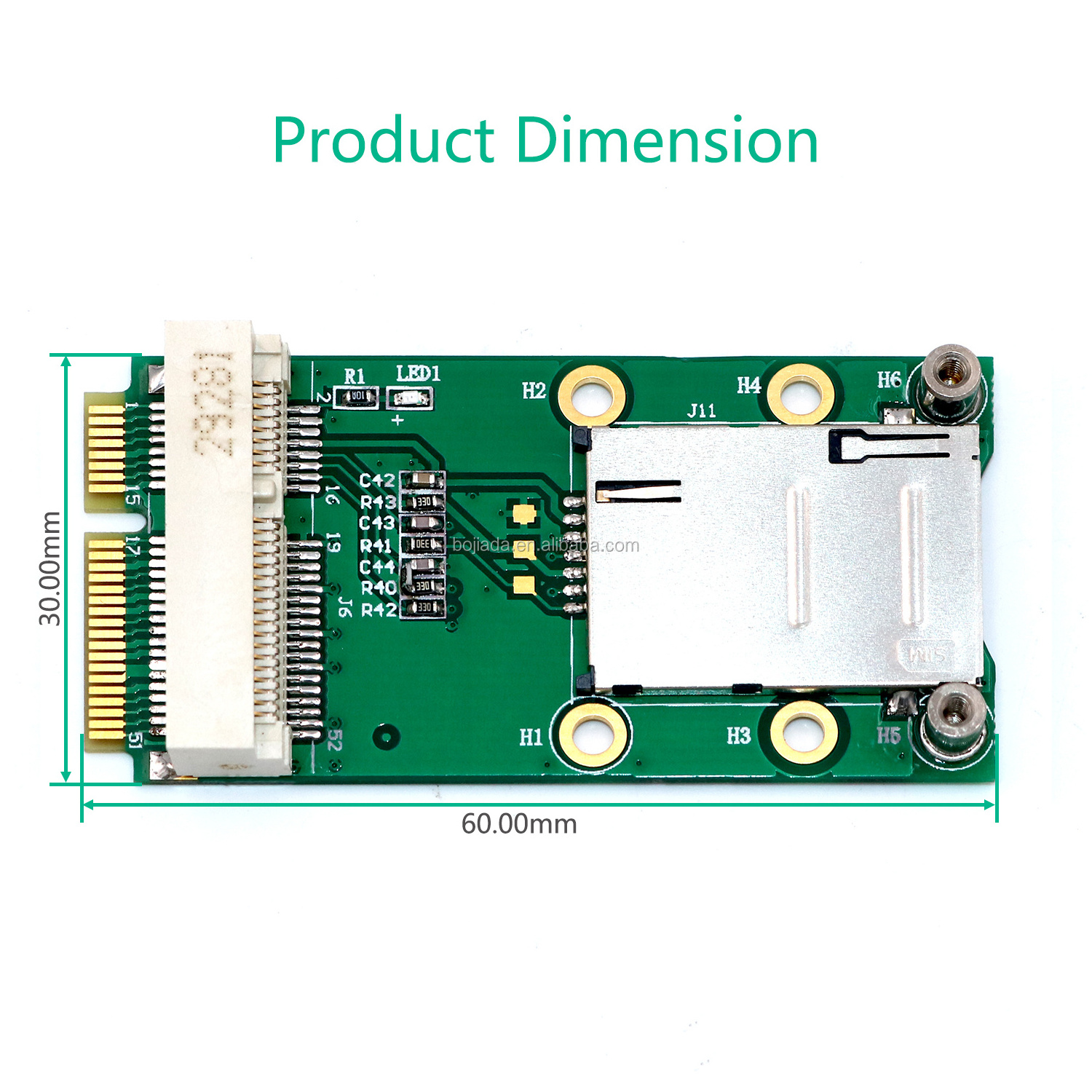 Mini PCI-E 52Pin to mPCIe Wireless Module Adapter Card with SIM Slot for GSM WWAN 3G 4G LTE Modem