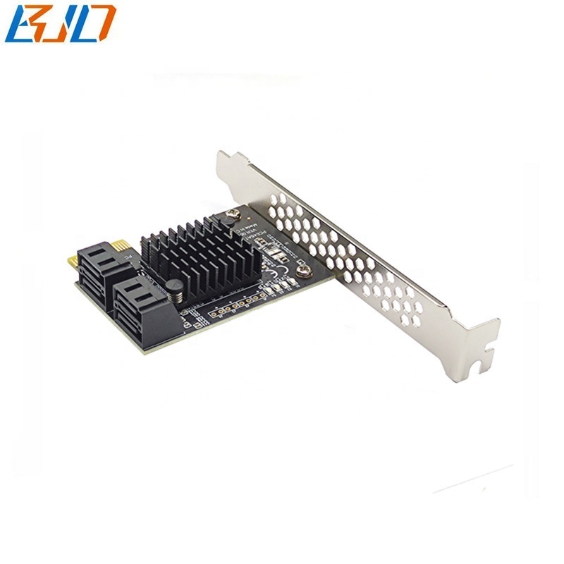 4 SATA 3.0 Connector to PCI Express PCI-E 1X Expansion Converter Card 6Gbps ASM1064 For Hard Disk Drive