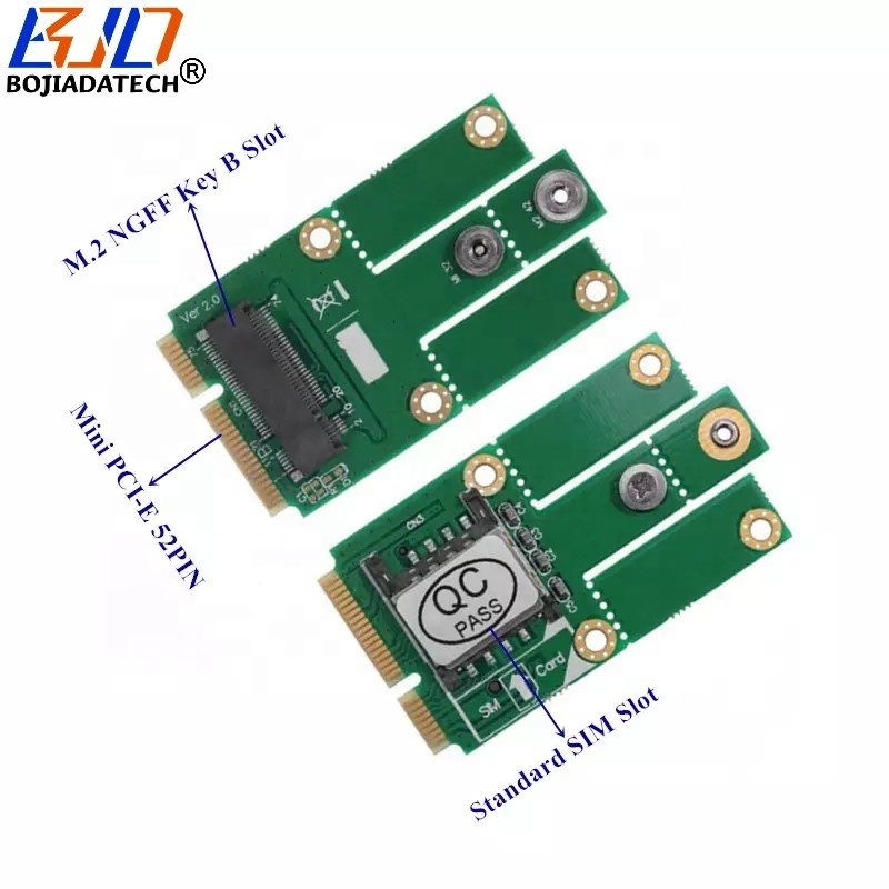 M.2 NGFF Key-B to Mini PCI-E MPCIe Interface Wireless Adapter  Riser Card with Standard SIM Slot For 4G 3G LTE GSM Module Modem