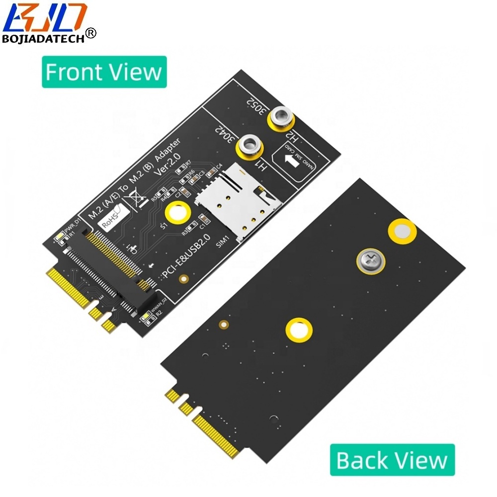 NGFF M.2 Key A+E Interface To M2 Key-B Wireless Adapter With 1 NANO SIM Card Slot For 3G 4G GSM LTE WWAN Modem 5G Module