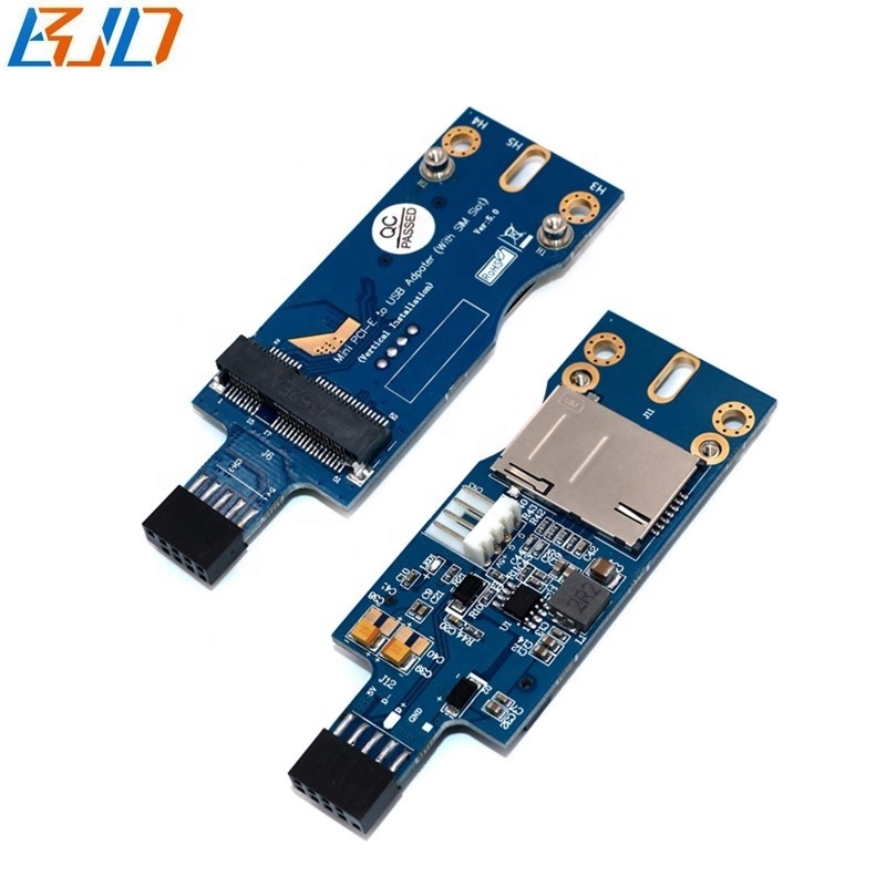 USB 2.0 9Pin Header to Mini PCI-E 52PIN MPCIe Wireless Adapter Card With SIM Slot For 4G 3G GSM LTE WWAN Modem