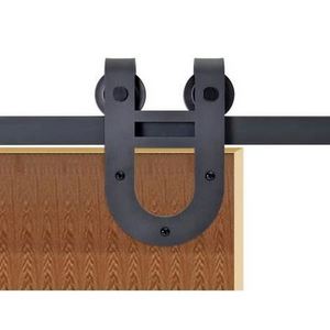 Outdoor Sliding Barn Gate Wood Door Kit Hardware with Vision Panel