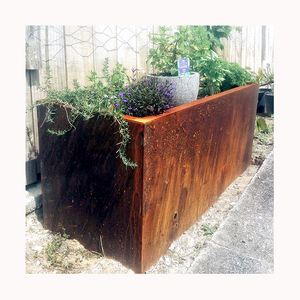 Large Planters Flower Pot Corten Steel Rectangular Metal Custom High Quality Outdoor Used with Flower/green Plant Modern