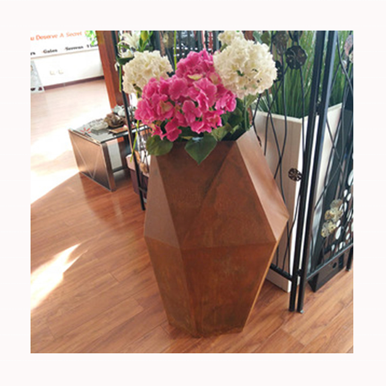 Large Planters Flower Pot Corten Steel Rectangular Metal Custom High Quality Outdoor Used with Flower/green Plant Modern