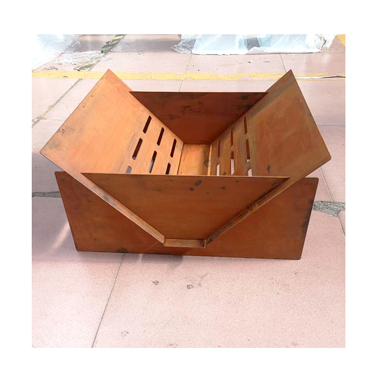 Customized Outdoor Corten Steel BBQ Brazier Mini Fire Pits Charcoal Table Fire Pit