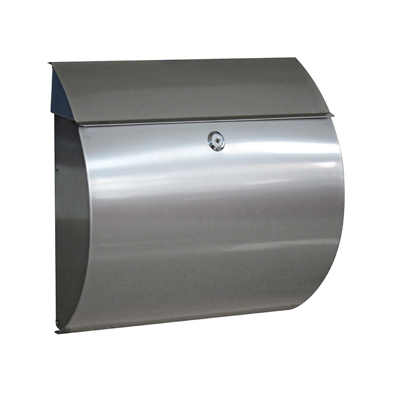 Outdoor Silver Metal Residential Mailboxes Wall Mounted Post Box Modern Stainless Steel Mailboxes