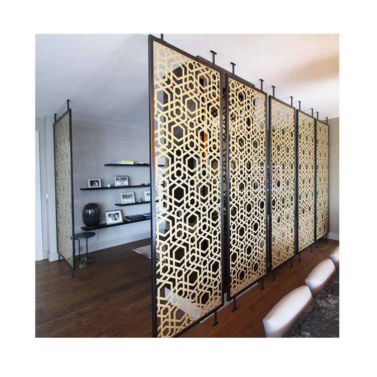 Custom Size Decorative Metal Screen Partition Aluminum Alloy Screen Lattice Room Divider  Living Room Divider Screen