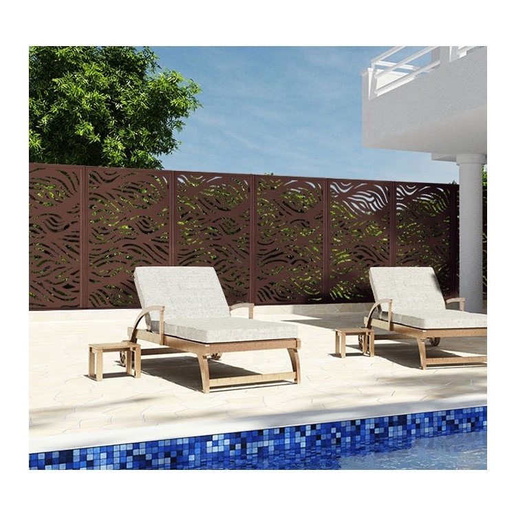 Custom Villa Garden Decorative Laser Cut Aluminum Fence Panels corten steel Swimming Pool Fencing Metal Screen Garden Fence