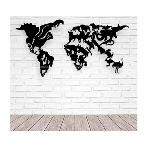 Custom Laser Cut Metal Pattern Decoration Metal Sign Large Metal Wall Art Decal World MapS Wall Art