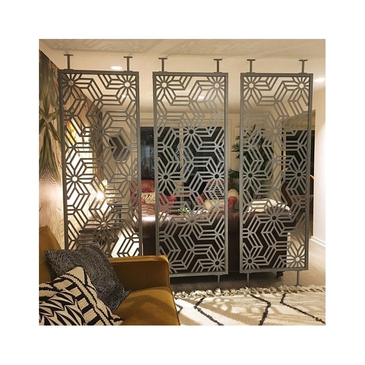 Custom Size Decorative Metal Screen Partition Aluminum Alloy Screen Lattice Room Divider  Living Room Divider Screen