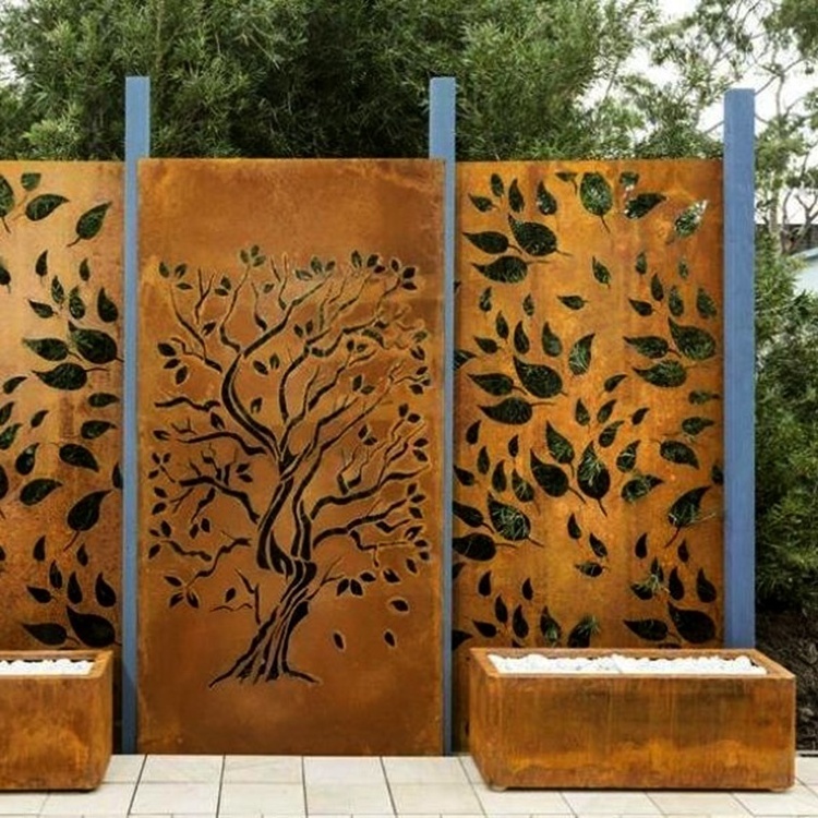 Customized Metal Screen Garden Fence Laser Cut  Indoor Metal Decorative Screen