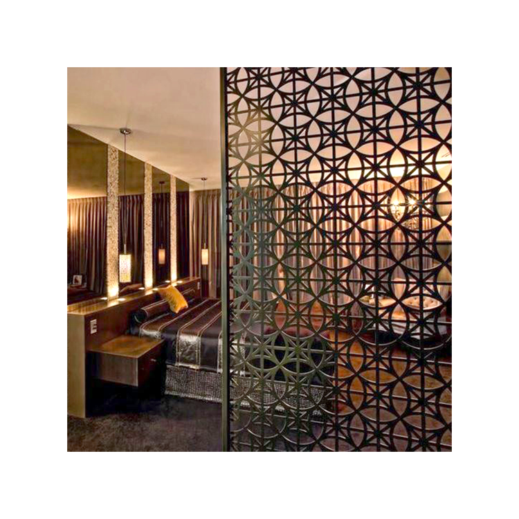 Laser Cut Aluminum Perforated Metal Screen Door Room Partition Divider Screen Partition Walls For Restaurant And Living room