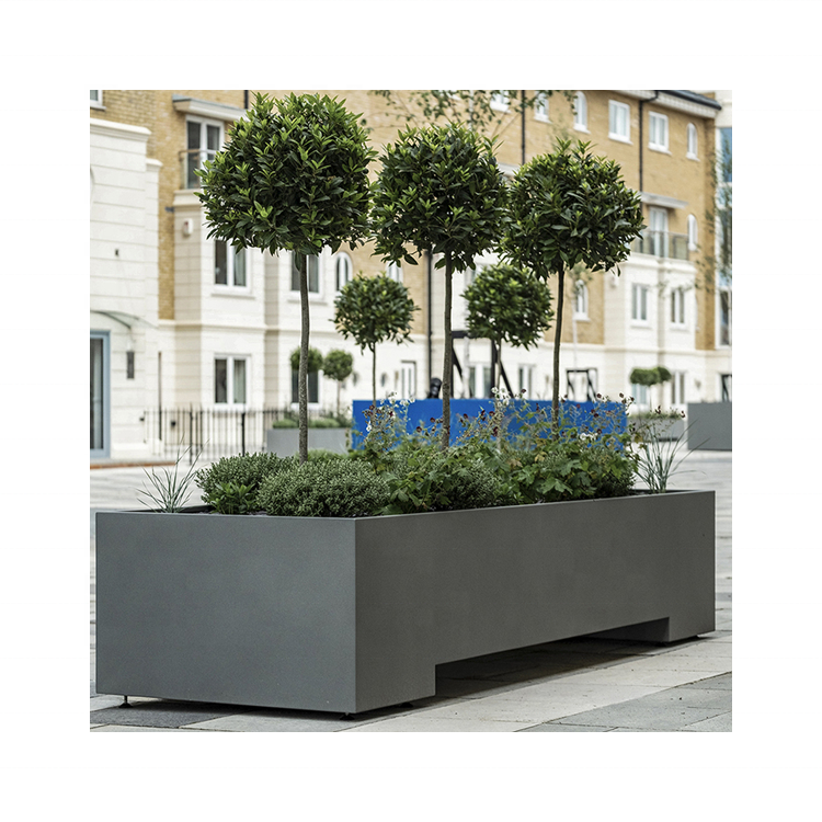 Custom Corten Steel Garden Large Pots Iron Garden Powder Coated Rectangular Planter Boxes Large Outdoor Pots For Plants