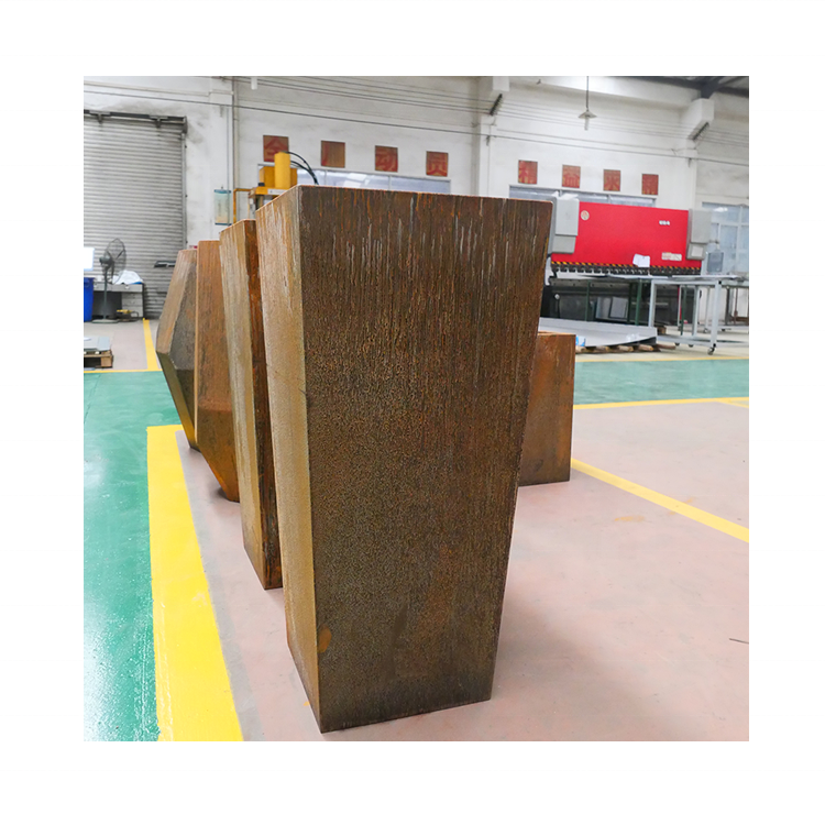 Customized Rectangular Outdoor Indoor Nice planter Garden Big Pots Flower Corten Steel Trough Planters Metal Planter