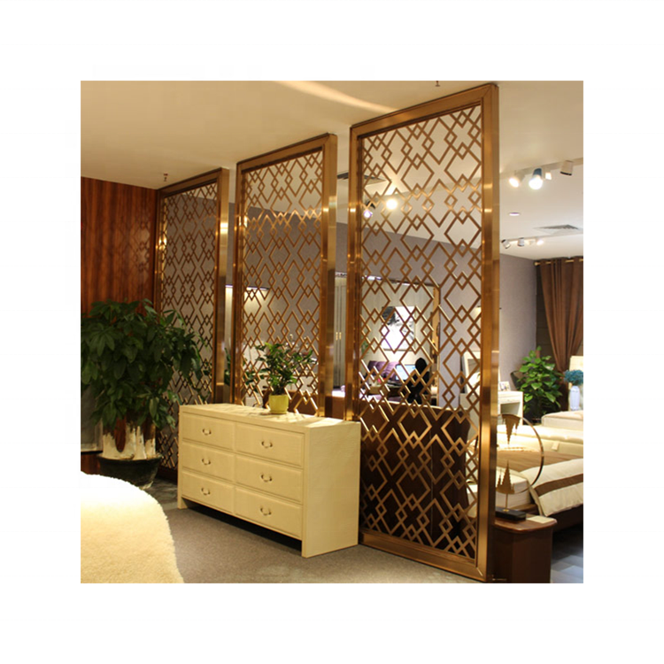 Custom Size Decorative Metal Screen Partition Aluminum Alloy Screen Lattice Room Divider  Living Room Divider Screen