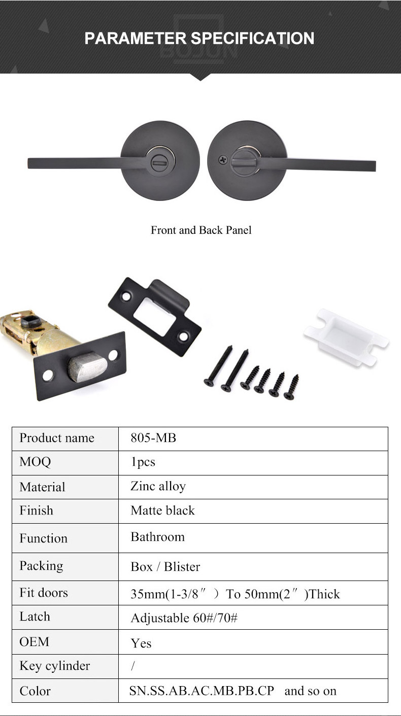 Heavy Duty Handle Lockset Tubular Handle Key privacy zinc alloy lever lock For Main Entry Door